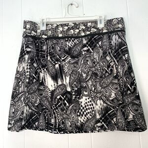 Zand Amsterdam Mini Skirt Reversible Black Skulls Wrap Zip Snap Goth Punk Grunge